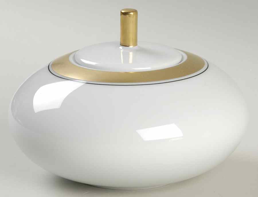 Domo Gold Sugar Bowl & Lid by Vista Alegre-1