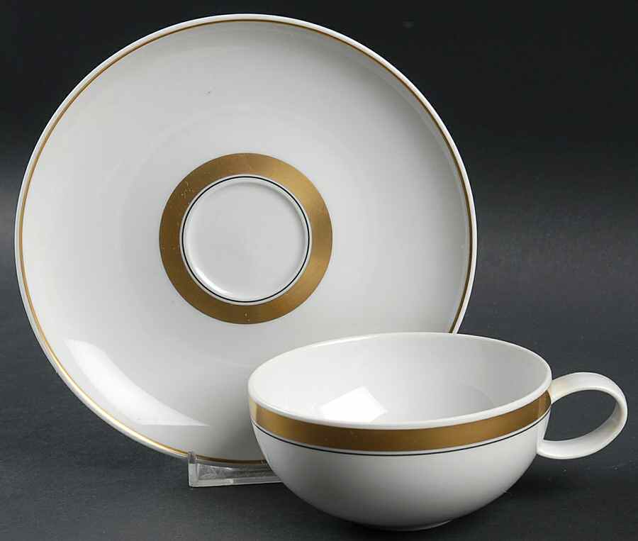 Domo Gold Flat Cup & Saucer Set by Vista Alegre-1