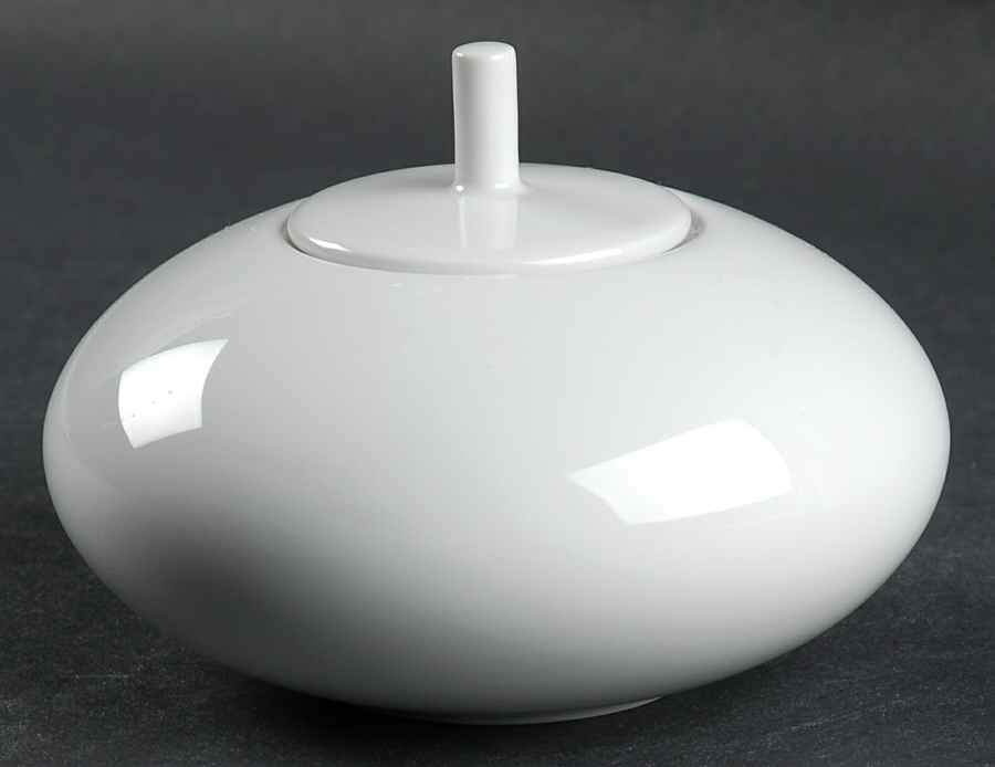 Domo White Sugar Bowl & Lid by Vista Alegre-1