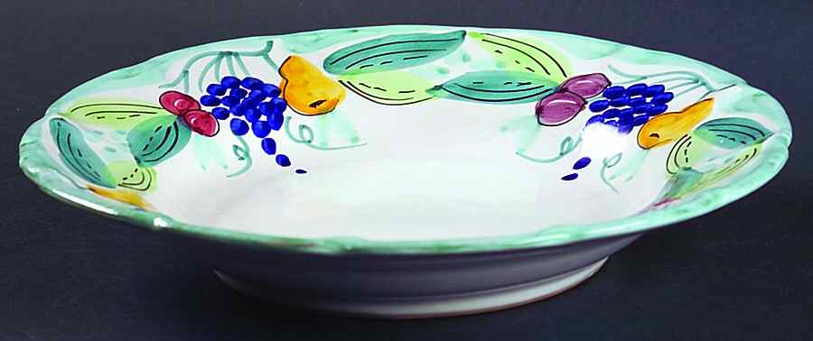 VIE65 Large Rim Soup Bowl by Vietri (Italy)-1