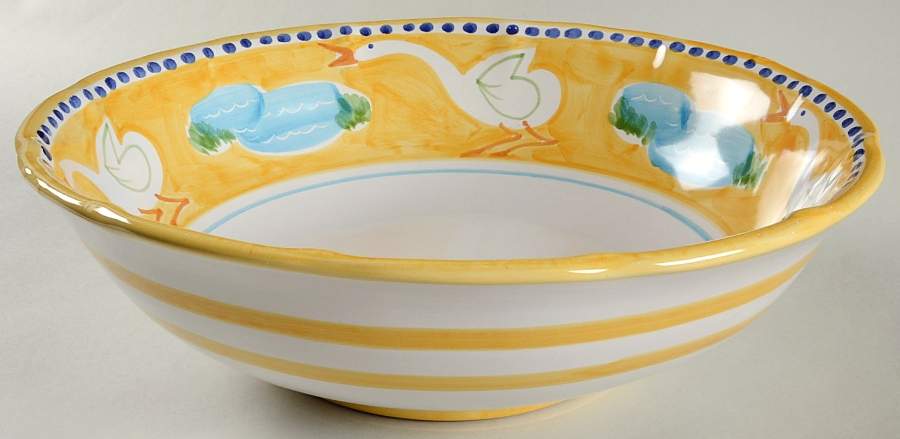 Campagna Goose (Oca) 12" Round Serving Bowl by Vietri (Italy)-1