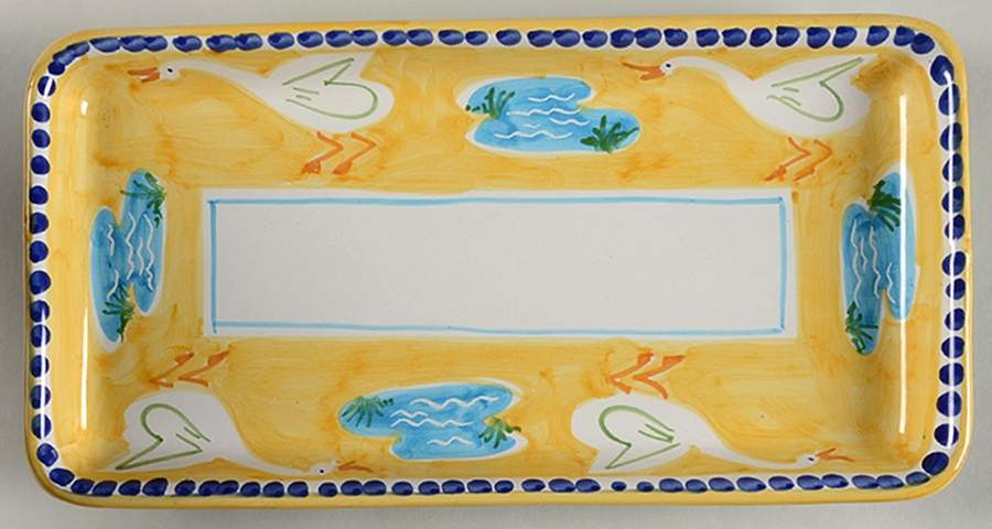 Campagna Goose (Oca) 15" Rectangular Serving Platter by Vietri (Italy)-1