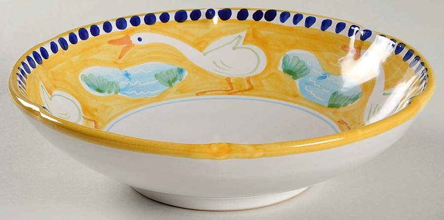 Campagna Goose (Oca) 8" Individual Pasta Bowl by Vietri (Italy)-1