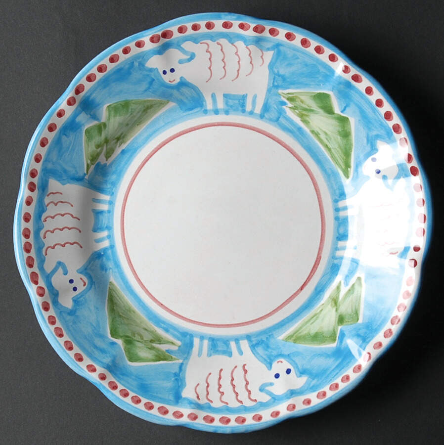 Campagna Sheep (Pecora) Salad Plate by Vietri (Italy)-1