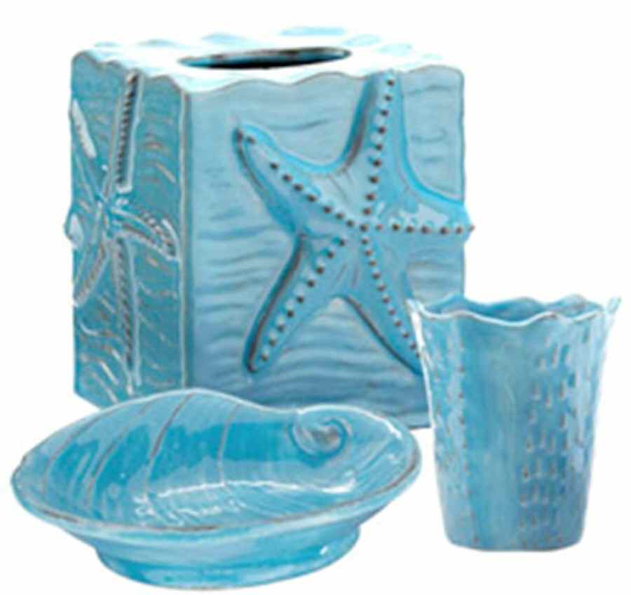 Incanto Mare Aqua Square Tissue Box Cover by Vietri (Italy)-1