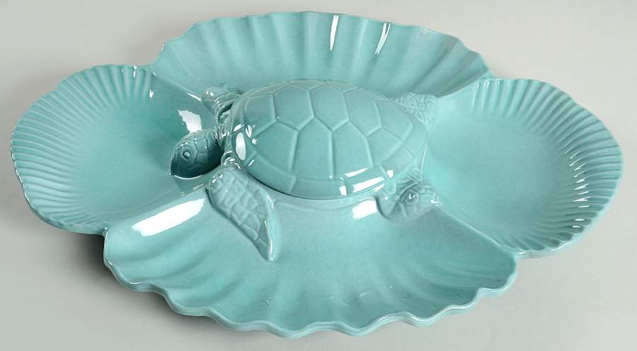 Incanto Mare Aqua Antipasti Server (5 Part No Center Lid) by Vietri (Italy)-1