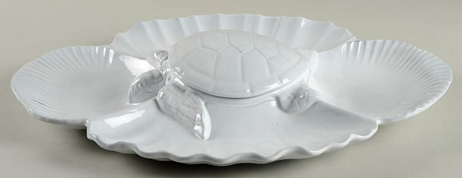 Incanto Mare White 5-Part Relish & Center Lid by Vietri (Italy)-1