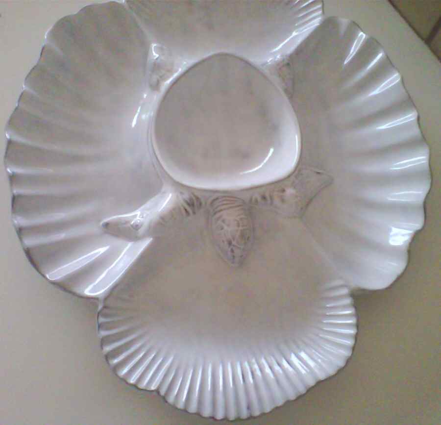 Incanto Mare White 5-Part Relish No Center Lid by Vietri (Italy)-1