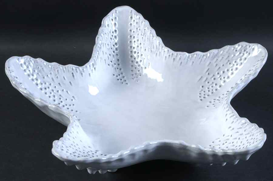Incanto Mare White 16" Starfish Shape Bowl by Vietri (Italy)-1