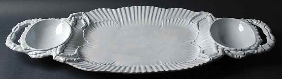 Incanto Mare White Handled 3-Part Divided Server by Vietri (Italy)-1
