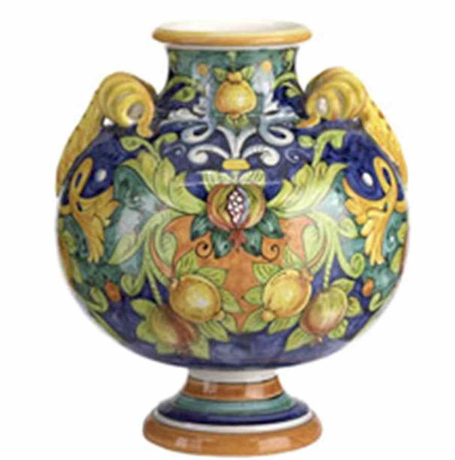 Toscana 14" Footed Vase by Vietri (Italy)-1