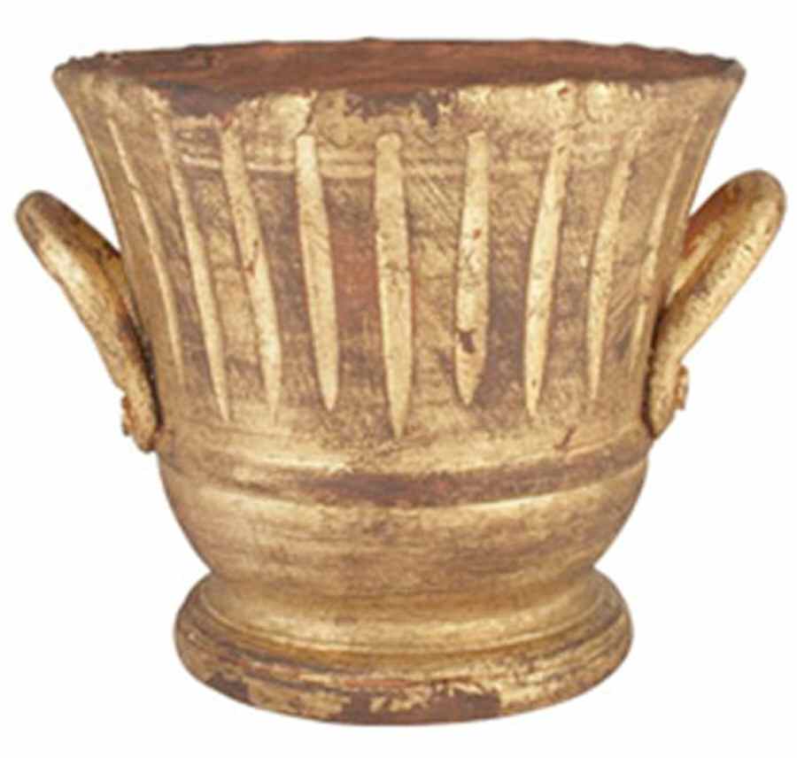 Rustic Gold 8" Planter by Vietri (Italy)-1