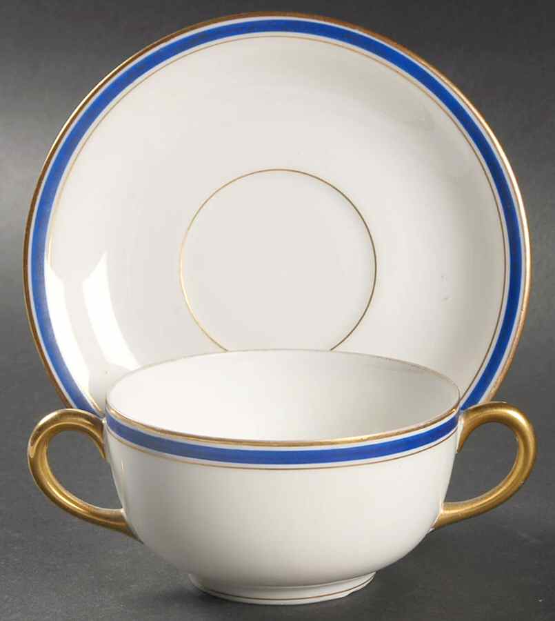VIG161 Flat Bouillon Cup & Saucer by Vignaud-1