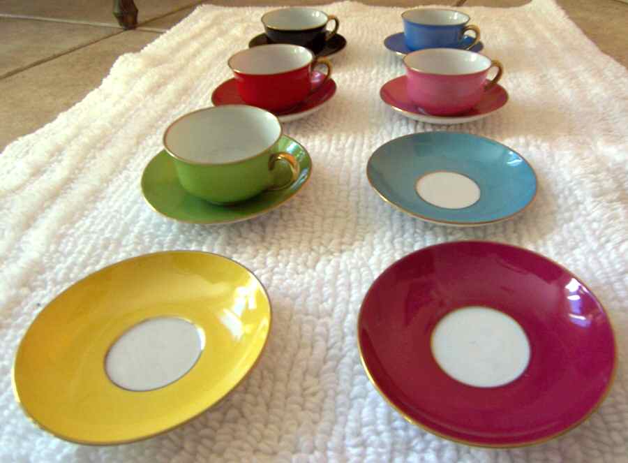 339 Flat Demitasse Cup & Saucer Set by Victoria (Czech)-1