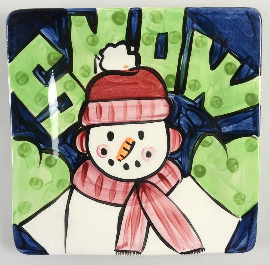 Tis the Season Square Salad Plate by Vicki Carroll Studio-1