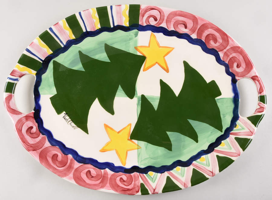 Tis the Season 20" Oval Handled Serving Platter by Vicki Carroll Studio-1