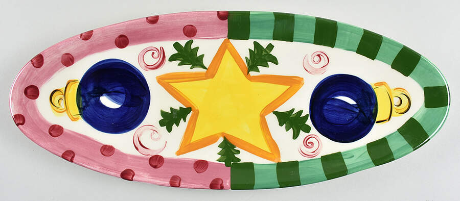 Tis the Season 17" Fish Platter by Vicki Carroll Studio-1
