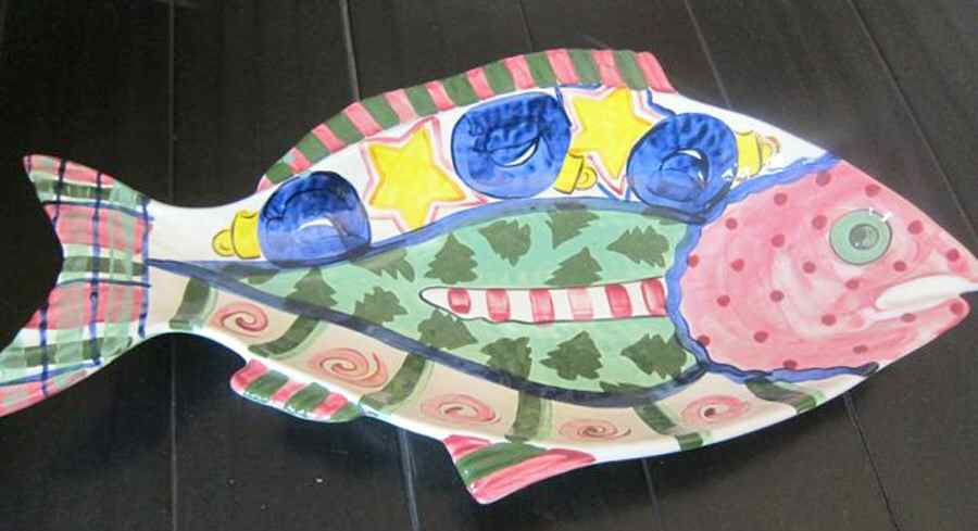 Tis the Season 21" Fish Platter by Vicki Carroll Studio-1
