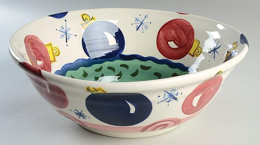 Tis the Season 14" Large Salad Serving Bowl by Vicki Carroll Studio-1