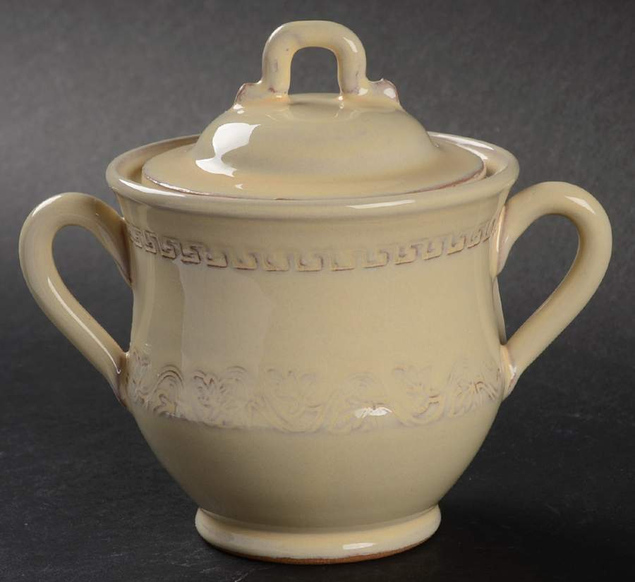 Bellezza Buttercream Sugar Bowl & Lid by Vietri (Italy)-1