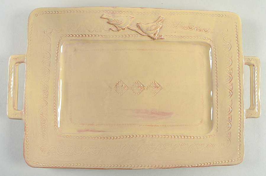 Bellezza Buttercream 17" Rectangular Serving Platter by Vietri (Italy)-1