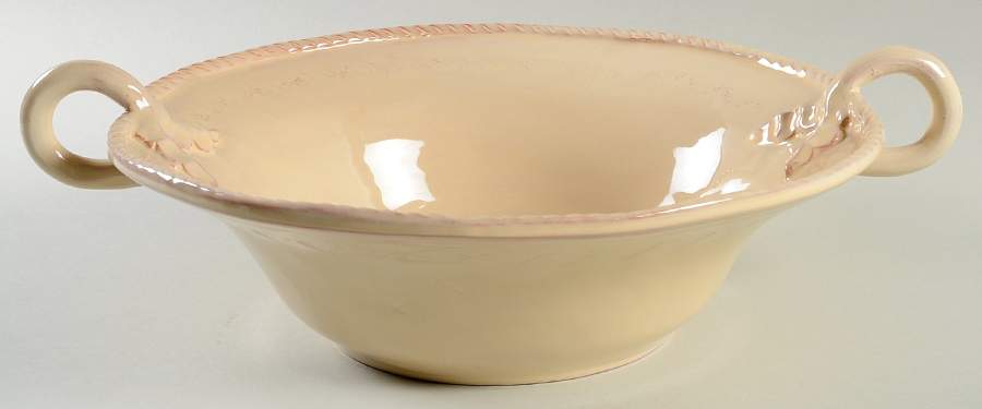 Bellezza Buttercream 11" Round Handled Bowl by Vietri (Italy)-1