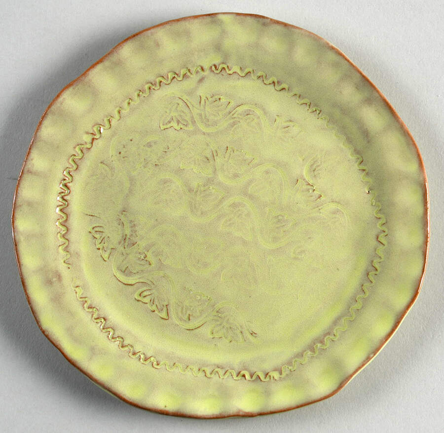 Bellezza Celadon Canape Plate by Vietri (Italy)-1