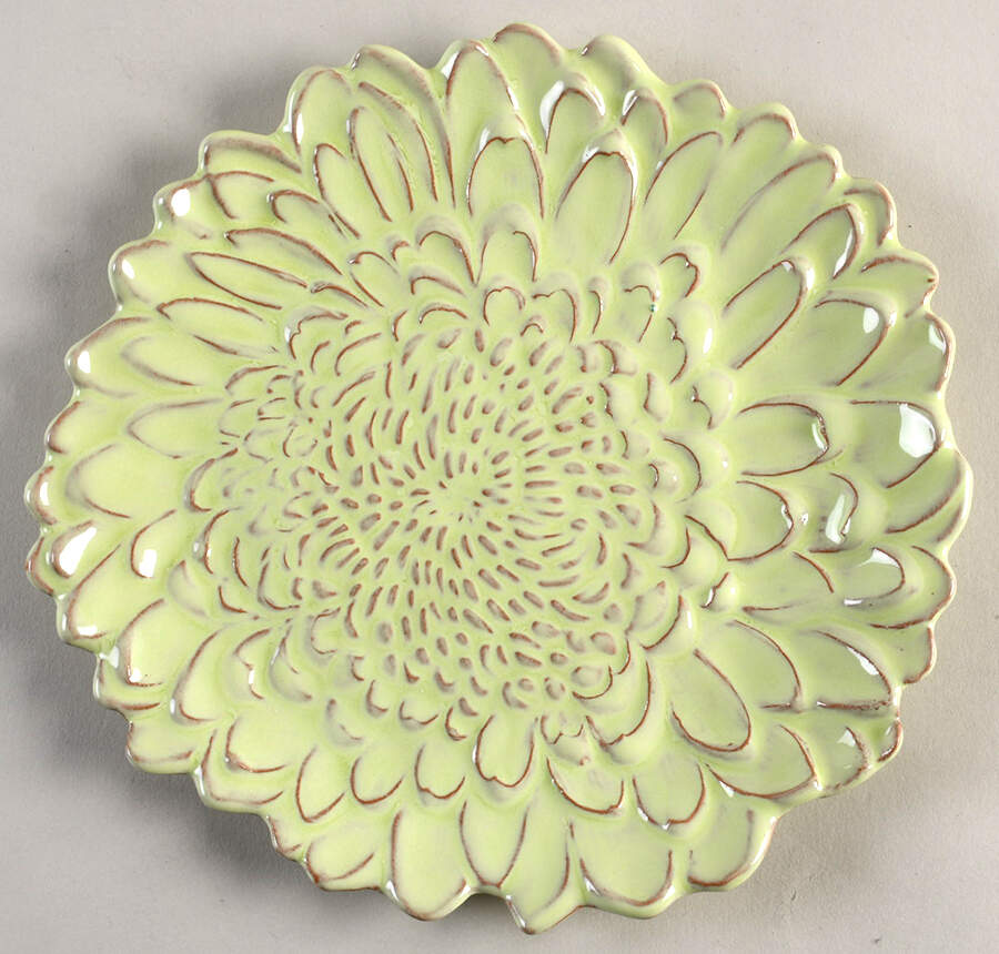 Bellezza Celadon Figural Salad Plate by Vietri (Italy)-1