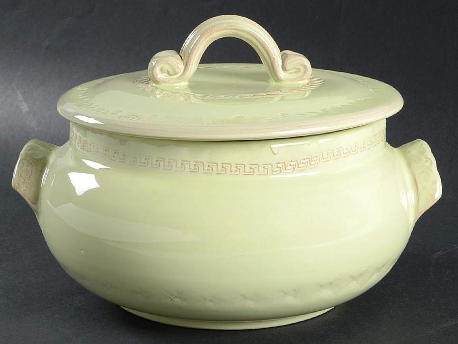 Bellezza Celadon 2.5 Qt Round Covered Casserole by Vietri (Italy)-1