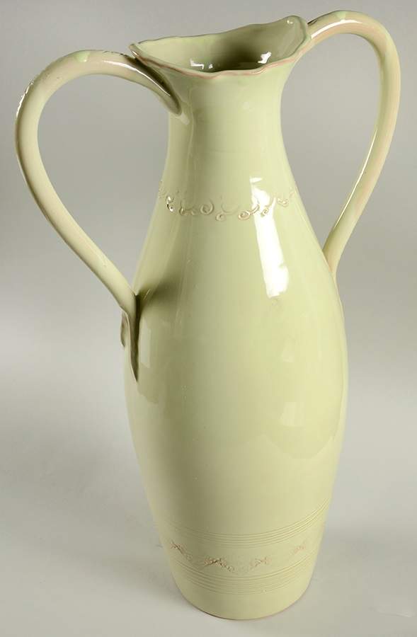 Bellezza Celadon 19" Vase by Vietri (Italy)-1