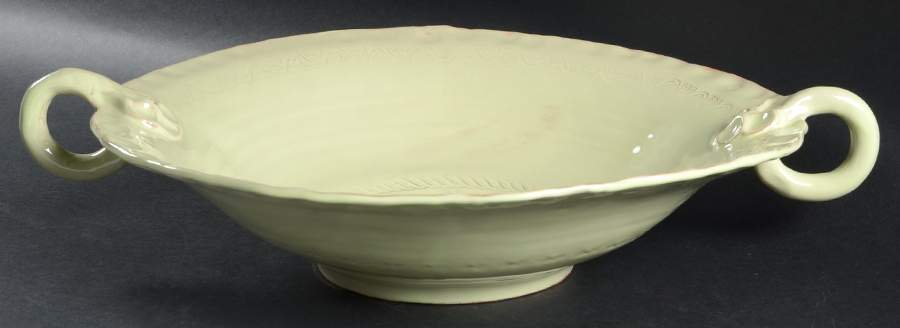 Bellezza Celadon 15" Round Handled Bowl by Vietri (Italy)-1