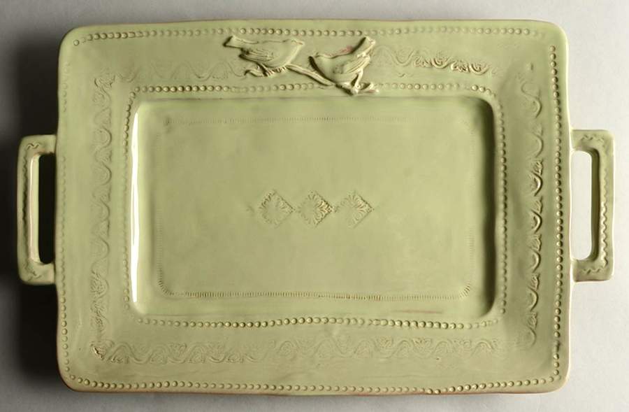 Bellezza Celadon 17" Rectangular Serving Platter by Vietri (Italy)-1