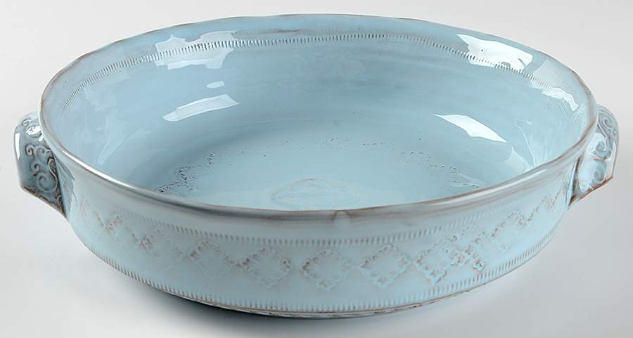 Bellezza Sky Blue 9" Round Baker by Vietri (Italy)-1
