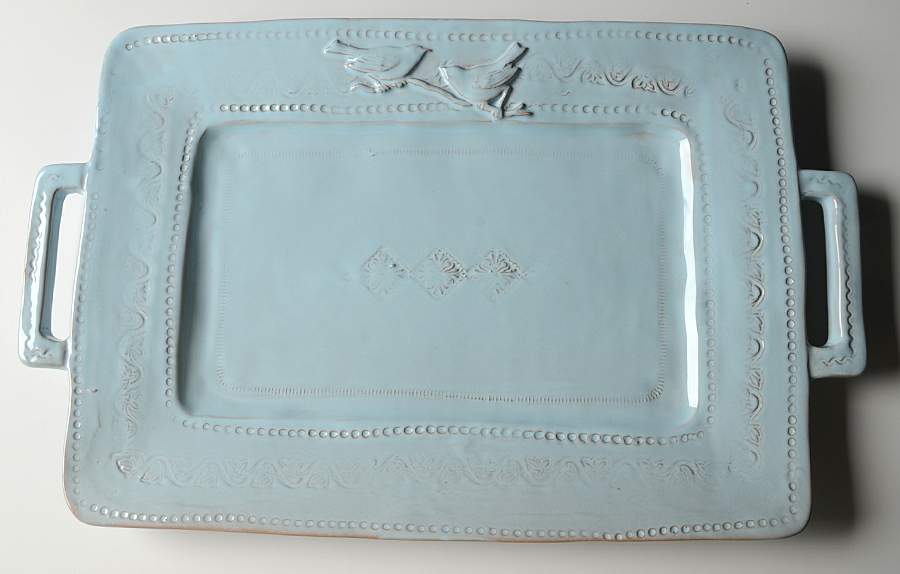 Bellezza Sky Blue 17" Rectangular Serving Platter by Vietri (Italy)-1
