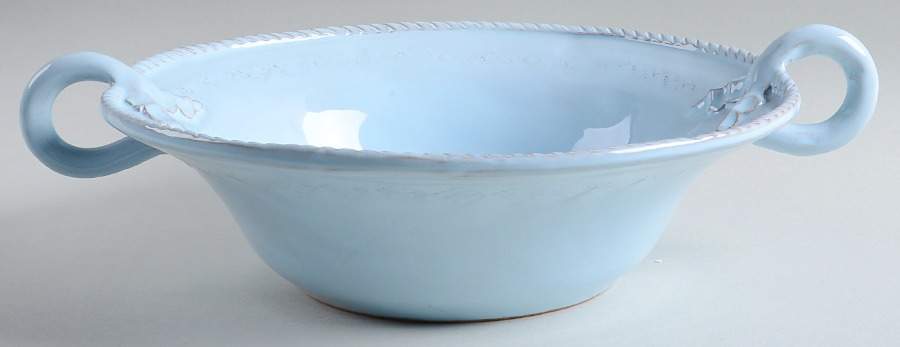 Bellezza Sky Blue 11" Round Handled Bowl by Vietri (Italy)-1