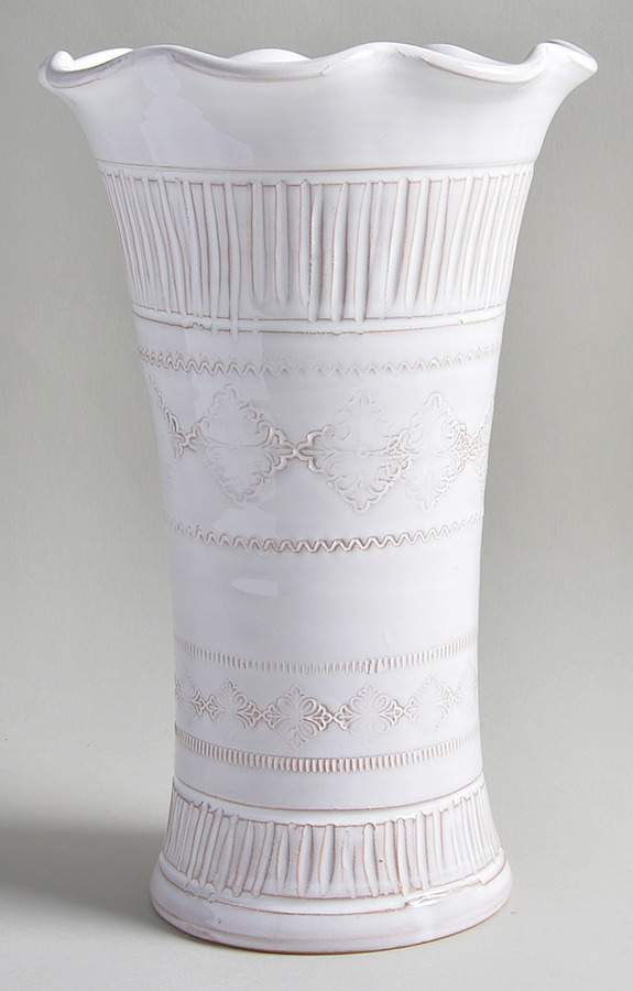 Bellezza White Large Vase by Vietri (Italy)-1