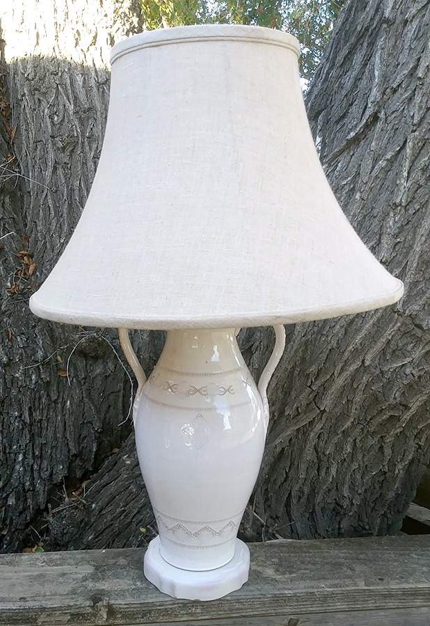 Bellezza White Electric Lamp & Shade by Vietri (Italy)-1
