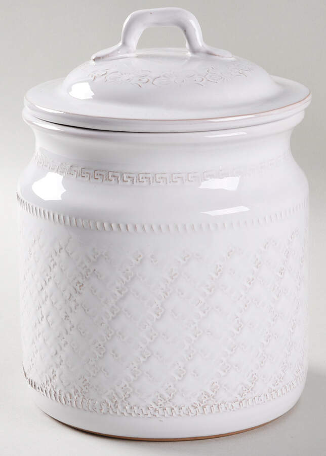 Bellezza White Large Canister & Lid by Vietri (Italy)-1