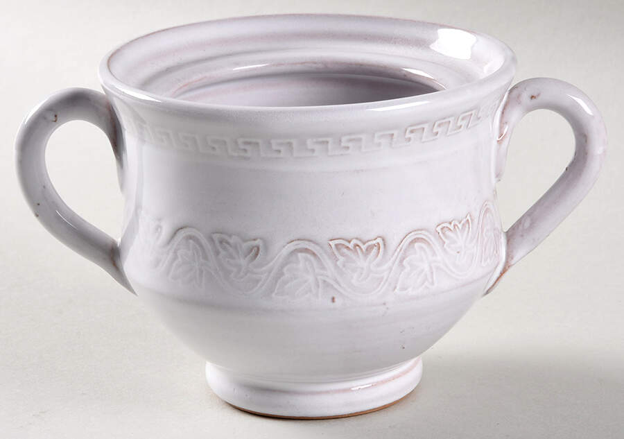 Bellezza White Sugar Bowl No Lid by Vietri (Italy)-1