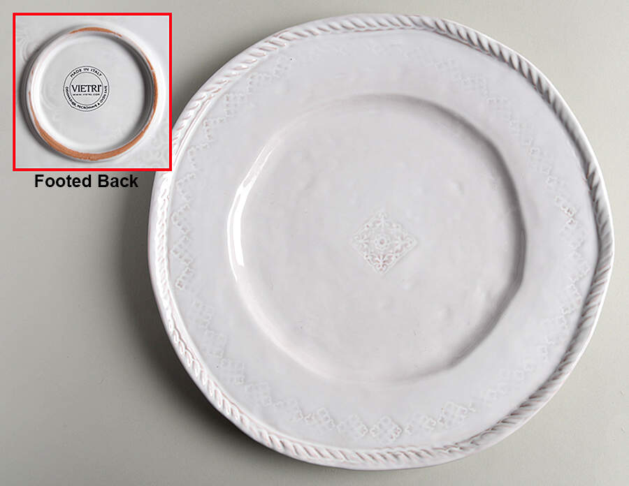 Bellezza White Dinner Plate by Vietri (Italy)-1