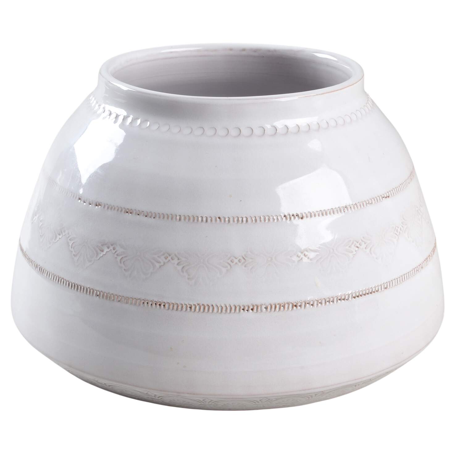 Bellezza White Biscotti Jar No Lid by Vietri (Italy)-1