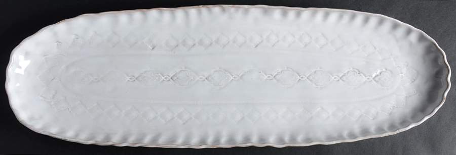 Bellezza White 20" Oval Serving Platter by Vietri (Italy)-1
