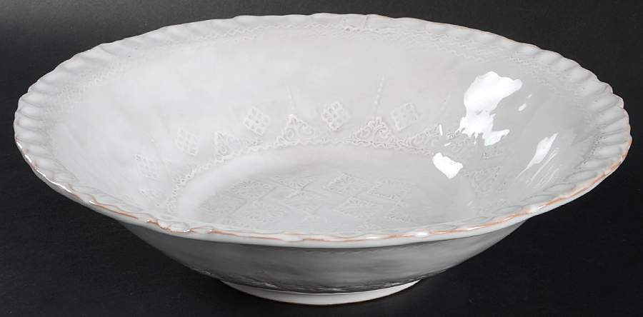 Bellezza White 11" Round Serving Bowl by Vietri (Italy)-1