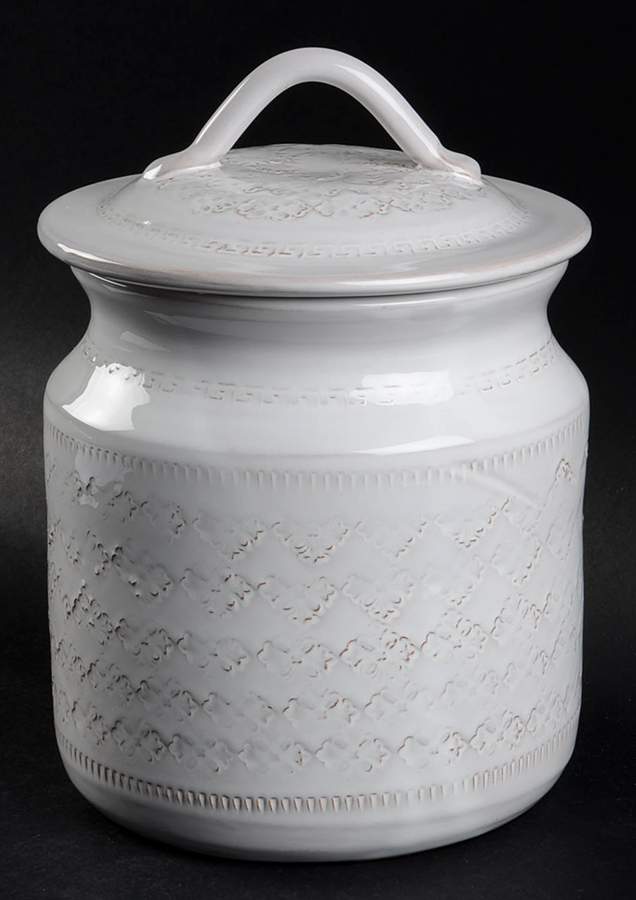 Bellezza White Large Canister & Lid by Vietri (Italy)-1