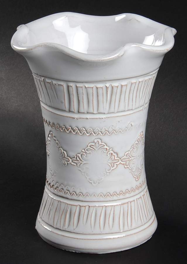 Bellezza White Small Vase by Vietri (Italy)-1