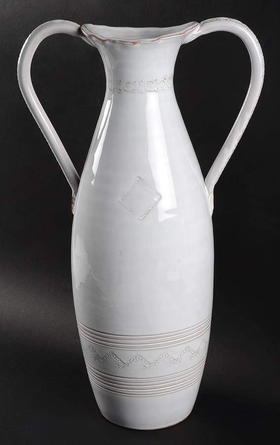 Bellezza White 19" Vase by Vietri (Italy)-1