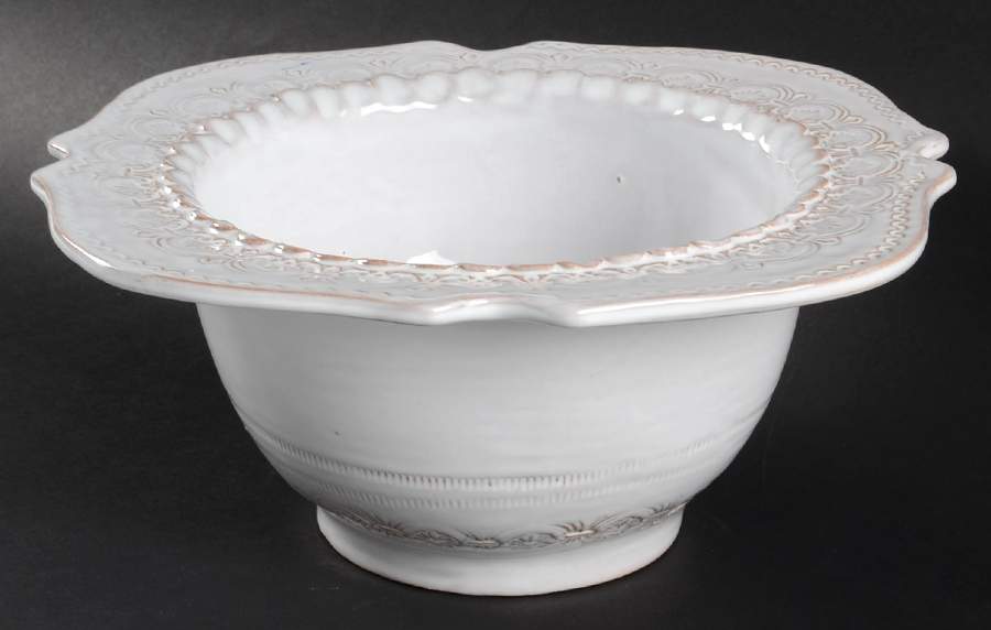 Bellezza White 9" Scalloped Bowl by Vietri (Italy)-1