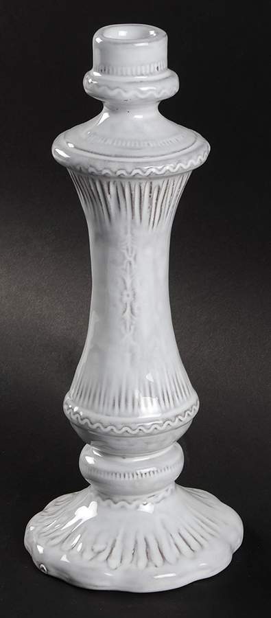 Bellezza White 9" Tall Candlestick by Vietri (Italy)-1