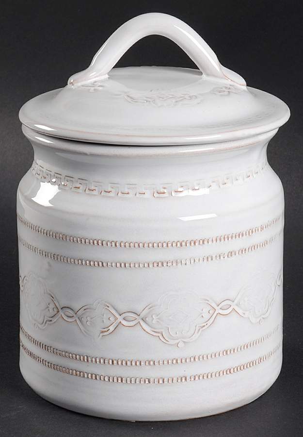 Bellezza White Medium Canister & Lid by Vietri (Italy)-1