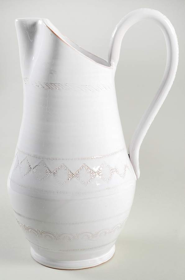 Bellezza White 88 Oz Pitcher by Vietri (Italy)-1